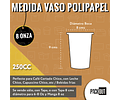 Vaso Café Polipapel Blanco con Tapa 100 unidades