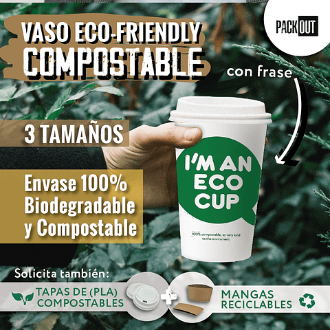 OFERTA MAYORISTA!!! Vaso Café Polipapel Compostable ECO CUP 1.000 unidades