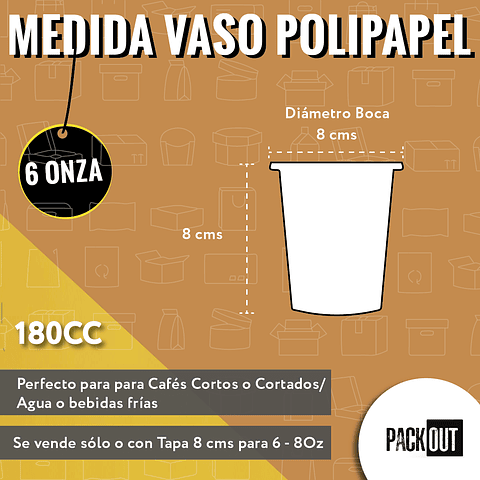 Vaso Café Polipapel Negro 100 unidades