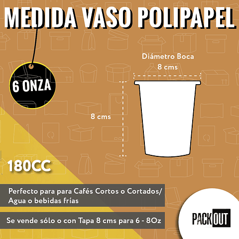 OFERTA CYBER!!! Vaso Café Polipapel Blanco 500 unidades