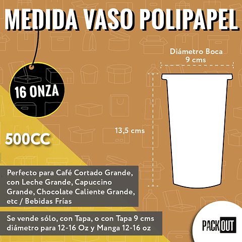 OFERTA CYBER!!! Vaso Café Polipapel Negro 500 Unidades