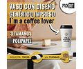 OFERTA CYBER!!! Vaso Café Diseño Coffee Lover + Tapa + Manga 2000 unidades