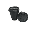 OFERTA MAYORISTA!!! Vaso Café Negro Ripple Doble Capa + Tapa 1.000 Unidades