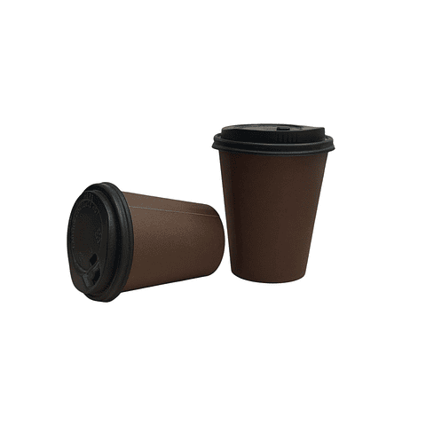 Vaso Polipapel Café Chocolate+ Tapa 100 unidades