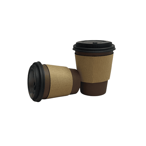 PACK OFERTA X MAYOR!!!   Vaso Café Polipapel Chocolate con Tapa + Manga 300 Unidades