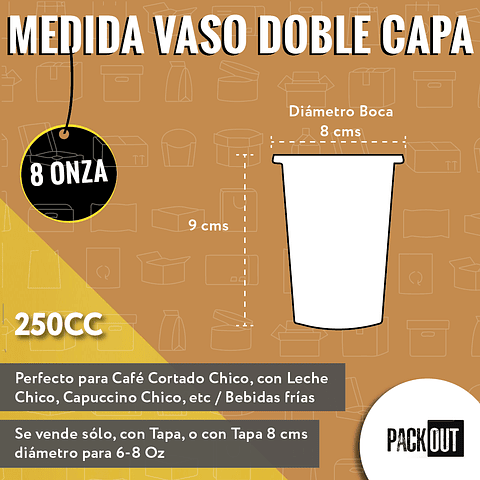 OFERTA MAYORISTA!!! Vaso Café Negro Doble Capa 1.000 Unidades