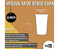 Vaso Café Negro Doble Capa + Tapa 100 Unidades