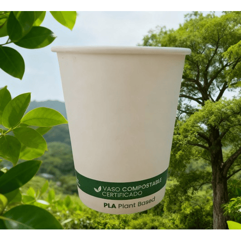 PACK x MAYOR!!! Vaso Café COMPOSTABLE Blanco 300 unidades