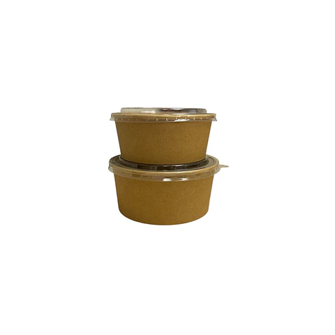 PACK x MAYOR!!! Bowl Kraft Compostable + Tapa PLA 300 Unidades