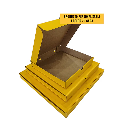 Caja Pizza Amarilla Lisa - Personalizable