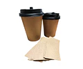 OFERTA CYBER DAY!!! Vaso Café Polipapel Kraft con Tapa + Manga