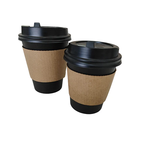 OFERTA CYBER DAY!!! Vaso Café Polipapel Negro con Tapa + Manga 