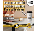 OFERTA CYBER DAY!!! Vaso Café Diseño Coffee Lover + Tapa + Manga