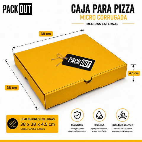 Caja Pizza Amarilla Lisa