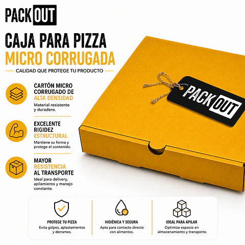 Caja Pizza Amarilla Lisa