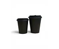 Vaso Café Negro Compostable + Tapa Compostable