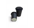 Vaso Café Negro Compostable + Tapa Compostable