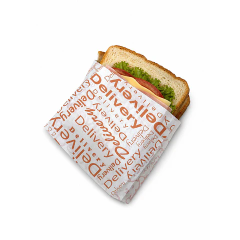 Saco Antigrasa Blanco con Diseño Delivery / Hamburguesa 200 Unidades