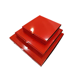 Caja Pizza Revestida GLOSSY Roja 50 Unidades