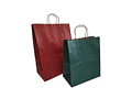 WINTER SALE!! Bolsa Kraft Verde o Roja con Manilla 100 Unidades