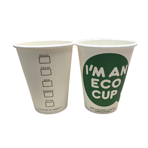 WINTER SALE!! Vaso Café  COMPOSTABLE Diseño ECO CUP  100 Unidades