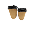 PACK OFERTA x MAYOR!!! Vaso Café Polipapel Kraft + Tapa 300 Unidades