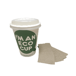 PACK OFERTA x MAYOR!!! Vaso Café Compostable ECO CUP + Tapa + Manga