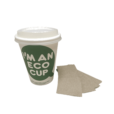 PACK OFERTA x MAYOR!!! Vaso Café Compostable ECO CUP + Tapa + Manga