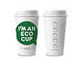 PACK POR MAYOR!!! Vaso Café Compostable ECO CUP + Tapa Blanca Compostable 300 unidades