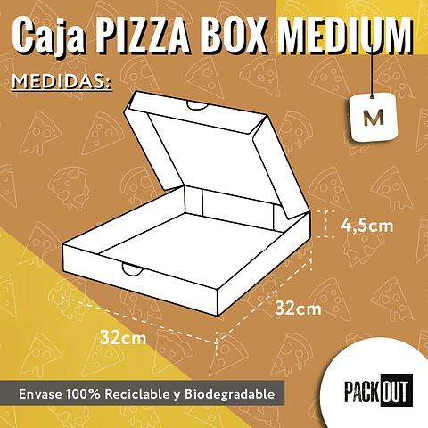 Caja Pizza Roja PACKOUT 50 Unidades