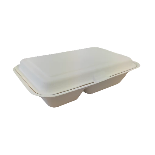 Envase Multiuso Compostable 2 Divisiones 900cc