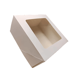 Caja Rectangular Premium  Blanca con Ventana 6 Unidades