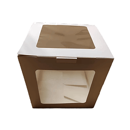 Caja Torta Premium  Blanca con 2 Ventanas 10 Unidades
