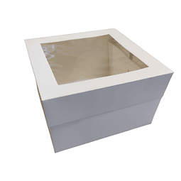 Caja Torta Blanca + Tapa con Ventana  10 unidades
