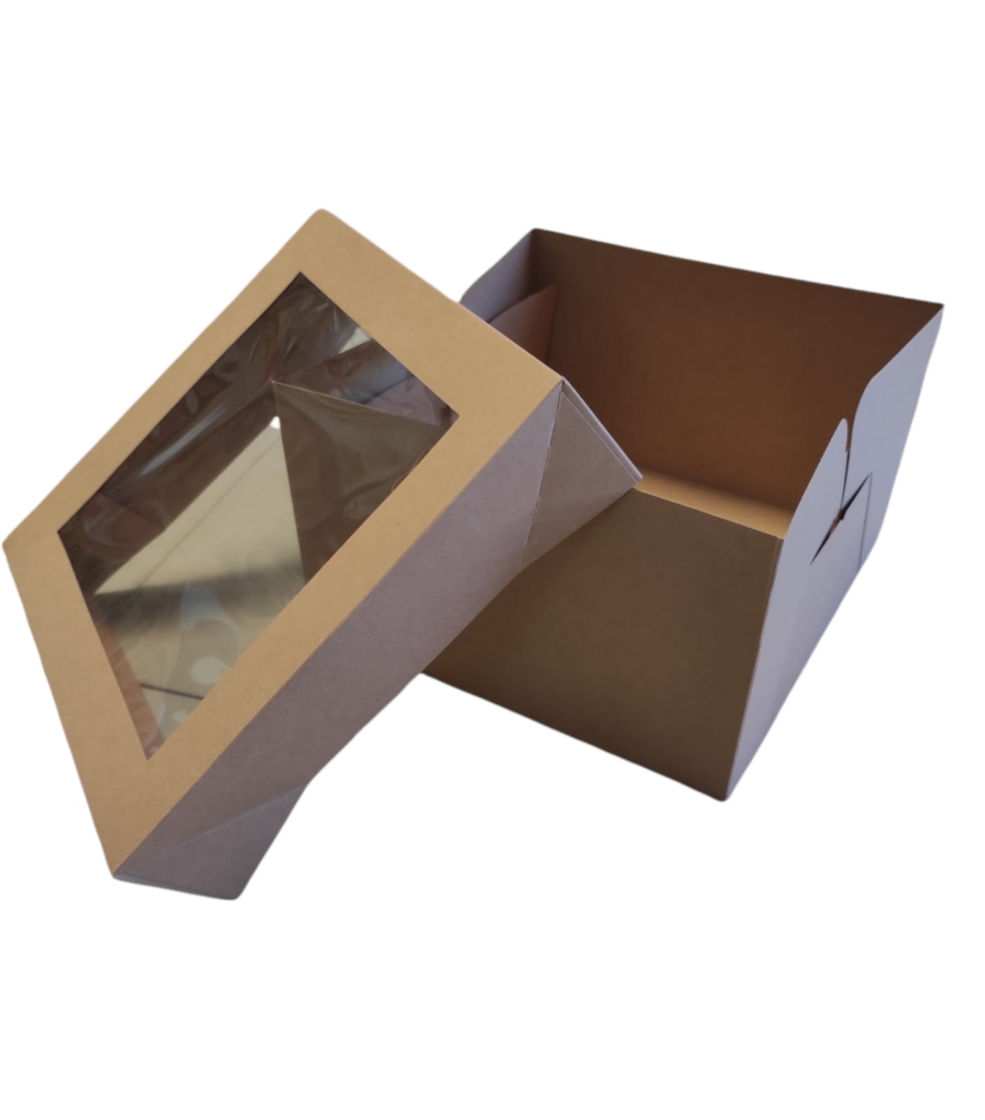 PACK OFERTA X MAYOR!! Caja Torta Kraft + Tapa con Ventana 50 Unidades