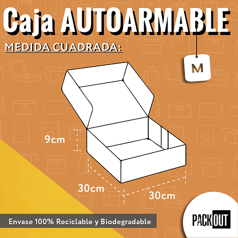 PACK OFERTA x MAYOR!!! Caja Cartón Multiuso Autoarmable Cuadrada 200 Unidades