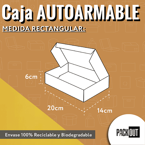 Caja Cartón Microcorrugado Autoarmable GIFT BOX c/Diseño Color Kraft 50 Unidades