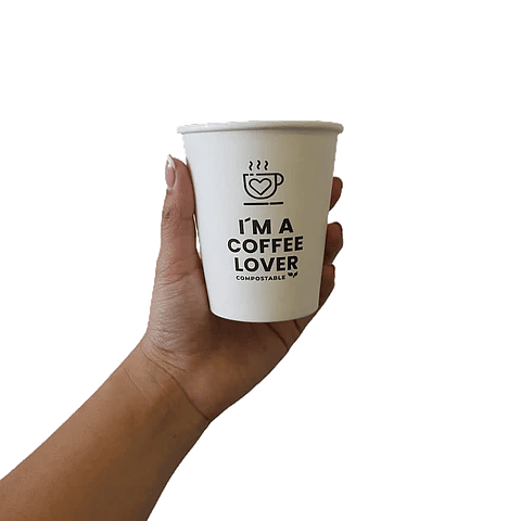 PACK x MAYOR!!!  Vaso Café COMPOSTABLE Diseño COFFEE LOVER