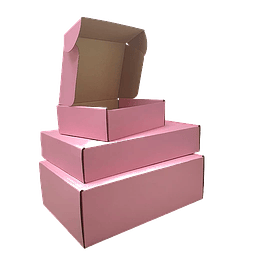 Caja Cartón Multiuso Autoarmable Rosada 50 Unidades