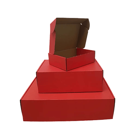Caja Cartón Multiuso Autoarmable Roja 50 Unidades