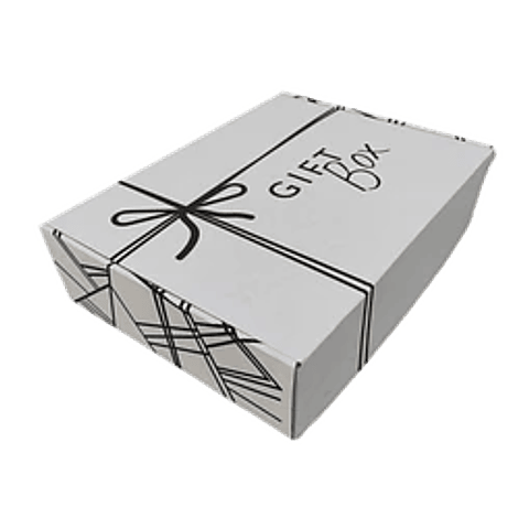 PACK X MAYOR!!! Caja Cartón Microcorrugado Autoarmable GIFT BOX c/Diseño Color Blanco 200 Unidades