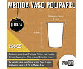 Vaso Café Polipapel Blanco con Tapa + Manga 100 Unidades