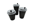 Vaso Reutilizable Negro + Tapa Reutilizable  100 Unidades