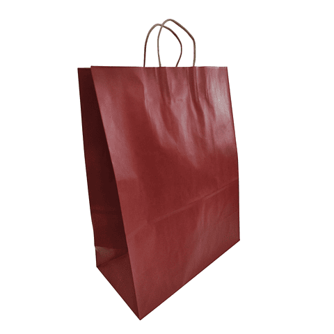 PACK OFERTA x MAYOR!!! Bolsa Kraft Verde o Roja con Manilla 300 Unidades