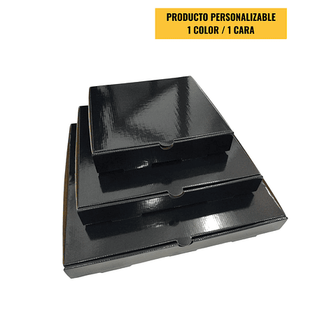 OFERTA MAYORISTA!!! Caja Pizza Revestida GLOSSY Negra 500 Unidades