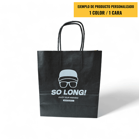 OFERTA MAYORISTA!!! Bolsa Kraft Negra con Manilla  1000 Unidades