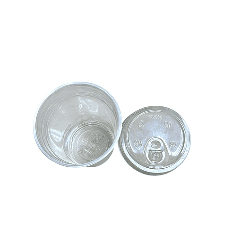 PACK x MAYOR!!!  Vaso Transparente PET + Tapa Con Boquilla/Botón  300 unidades