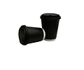 PACK x MAYOR!!! Vaso Café Negro Doble Capa + Tapa 300 Unidades