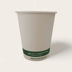 PACK x MAYOR!!! Vaso Café COMPOSTABLE Blanco 