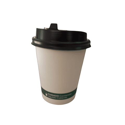 PACK x MAYOR!!  Vaso Café Compostable  + Tapa Compostable PLA  300 Unidades